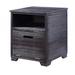 24" Black Manufactured Wood And Solid Wood Rectangular End Table