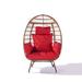 Wicker Egg Chair, Oversized Outdoor Lounger for Patio, Backyard, Living Room