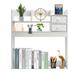 OUKANING MDF Desktop Shelf Organizer Office Dorm Desk Bookshelf Storage Display Rack Large Capacity Durable White