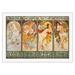 Les Saisons (The Seasons) - Hiver Printemps Ete Automne (Winter Spring Summer Autumn) - Vintage Art Nouveau Poster by Alphonse Mucha c.1890s - Fine Art Rolled Canvas Print 27in x 40in