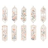 Penkiiy Pack of 10 Classical Hollow Out Flower Style PVC Bookmark Handmade Transparent Floral Pressed Flower Book Mark Bookmarks Box Set Ideal for Birthday Present Teachers Appreciation
