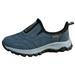 ZIZOCWA Outdoor Platform Walking Shoes for Women 2024 Spring Slip On Soft Soled Casual Running Shoes Suede Wide Width Tennis Shoes Blue Size9
