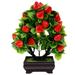 Simulated Flower Small Bonsai Fake Potted Ornaments Home Desktop Green Plant Decoration 2pcs (bell Grass (lotus Color)) Greenery Plants Artificial Strawberry Fruit Tree
