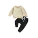 Baby Boys Pants Set Long Sleeve Crew Neck Sweatshirt Sweatpants