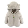 FRSASU Kids Coat Jacket Clearance Fleece Jackets for Toddlers Girls Boys Fleece Hoody Jackets Kids Zip Up Outerwear Coat Toddler Kids Jacket Sweatshirt Gray 18 Months