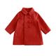 Mrat Long Peacoat For Toddler Girls Dress Coat Long Trench Coat Jacket Kids Plush Warm Coat Fleece Jacket Button Long Trench Pocket Long Winter Peacoat Outerwear Red 2-3 Years