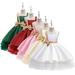 KYAIGUO Girl Satin Dress Satin A-Line Tutu Princess Dresses Short Bow-Tie Party Dresses Gown Birthday Party Dress Wedding Dresses Gown for 3-13Y