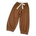 mveomtd Drawstring Trousers Boy&girl s Solid Color Casual Pants Loose Straight Pants Casual Wide Leg Sweatpants 12 Month Boy Pants Knit Pants Boys