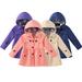 Esaierr Toddler Kids Girls Detachable Hooded Trench Coat Jacket Lapel Single Mid-Length Breasted Trench Outwear Autumn Spring Waist Coat for 3-11 Years Old