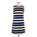 AB Studio Casual Dress - Shift: Blue Stripes Dresses - Women's Size 12