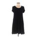 Old Navy Casual Dress - A-Line Scoop Neck Short sleeves: Black Print Dresses - Women's Size Medium