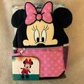 Disney Accessories | Disney Minnie Mouse Small Insulated Backpack With Tether Strap For Age 18mth+ | Color: Black/Pink | Size: Os