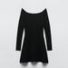 Zara Dresses | Black Off Shoulder Knit Dress | Color: Black | Size: L