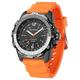 findtime Mens Solar Powered Watch Outdoor Compass Watches for Men Backlight 50M Waterproof Mountaineer Hiking Calculation Speed Silicone Strap Black Orange