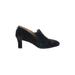 Adrienne Vittadini Heels: Loafers Chunky Heel Classic Black Print Shoes - Women's Size 9 1/2 - Almond Toe