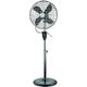 16" Adjustable Portable Metal Oscillating Pedestal Floor Standing Fan With Remote Control Pedestal Floor Fan Chrome Fan With 4 Blades 3 Speed Settings, Adjustable Height 50W (Gun Metal)