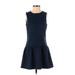 BCBGeneration Casual Dress - A-Line: Blue Solid Dresses - Women's Size 0