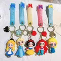 Porte-clés pendentif dessin animé Disney pour enfants princesse sirène reine des neiges clé de