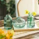 Mini vase en verre transparent vert vase simple et moderne vase de table pour petits instituts de