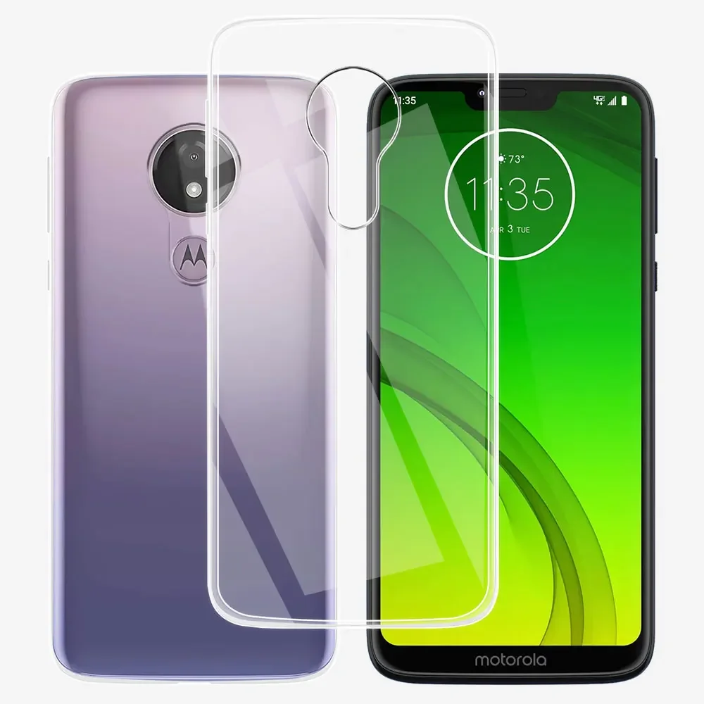 Coque de téléphone en silicone souple transparent pour Motorola Moto G7, étui d