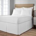 Ebern Designs Afia Microfiber Bed Skirt Easy Fit Around Wrinkle Free & Fade Resistant Bedskirt in White/Brown | 15 H x 60 W x 84 D in | Wayfair