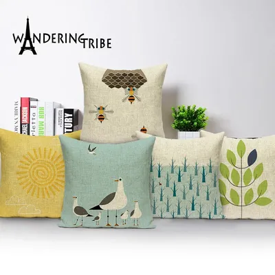 Marine stil dekoration kissen wohnkultur Kunden leinen kissen abdeckung cartoon pferd kissen fall outdoor-kissen Dropshipping Image