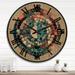 Designart "The Great Mystery Vintage Mandala Illustration III" Modern Geometric Oversized Wood Wall Clock