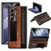 for Samsung Galaxy Z Fold 5 Case with Hinge Protection with S Pen Holder & S Pen PU Leahter Hard PC with Front Screen Protector Full Body Shockproof Case for Samsung Galaxy Z Fold 5 5G Brown