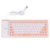 NUOLUX 85 Keys Roll Up USB Wired Keyboard Waterproof Silent Keyboard for Computer (Orange)