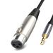 XLR 3 Pin Female to Male 3.5mm Jack to XLR Audio Cable for Microphone Speakers