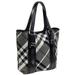 Burberry Bags | Burberry Lowry Tote Nylon And Patent Leather Black Beat Check Euc | Color: Black/White | Size: Os