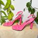 Nine West Shoes | Nwt Nine West 7.5 Hotz Ankle Strap Sandals Hot Pink, Square Toe | Color: Pink | Size: 7.5