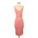 Forever 21 Cocktail Dress - Midi: Pink Solid Dresses - Women's Size Small