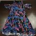 Anthropologie Dresses | Anthropologie Maeve Womens 10 Dress Elia Cold Shoulder Lined Floral Above Knee | Color: Blue | Size: 10