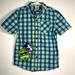 Disney Shirts & Tops | Disney Mickey Mouse Shirt Shorts Sleeve Plaid Boys | Color: Blue/Green | Size: 7 /8 Boys Up To: 128cm