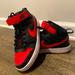 Nike Shoes | Nike Red And Black Velcro Sneakers, Size 6.5 Womens (Us) Worn Twice | Color: Black/Red | Size: 6.5