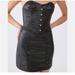 Urban Outfitters Dresses | Nwt Urban Outfitters Leather Dress With Corset Top Black Nwt Never Worn Size M | Color: Black/Gold | Size: M