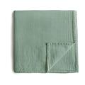 Mushie Muslin Baby Swaddle Blanket | Baby & Toddler Swaddle | Material: 100% Organic Cotton | Pre-Washed for Softness | Breathable | Keep Child Warm & Cuddly (Roman Green)