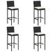 Red Barrel Studio® Outdoor Bar Stool Seat w/ Cushions Island Stool for Pub Kitchen Poly Rattan in White/Black | 42.5 H x 15.7 W x 17.3 D in | Wayfair