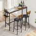 17 Stories Tasheanna 47.24" L x 15.75" W Dining Set Wood/Upholstered/Metal in Gray/Brown | 35.43 H x 15.75 W x 47.24 D in | Wayfair