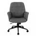 Latitude Run® Techni Mobili Modern Upholstered Tufted Office Chair w/ Arms, Grey in Gray | 37 H x 26 W x 26 D in | Wayfair