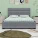 Latitude Run® Queen Upholstered Platform Bed w/ Twin Size Trundle & Two Drawers Upholstered in Gray | 42.9 H x 103 W x 85.4 D in | Wayfair