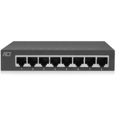 ACT - Commutateur réseau 10/100/1000 Mbps 8 ports - design métallique