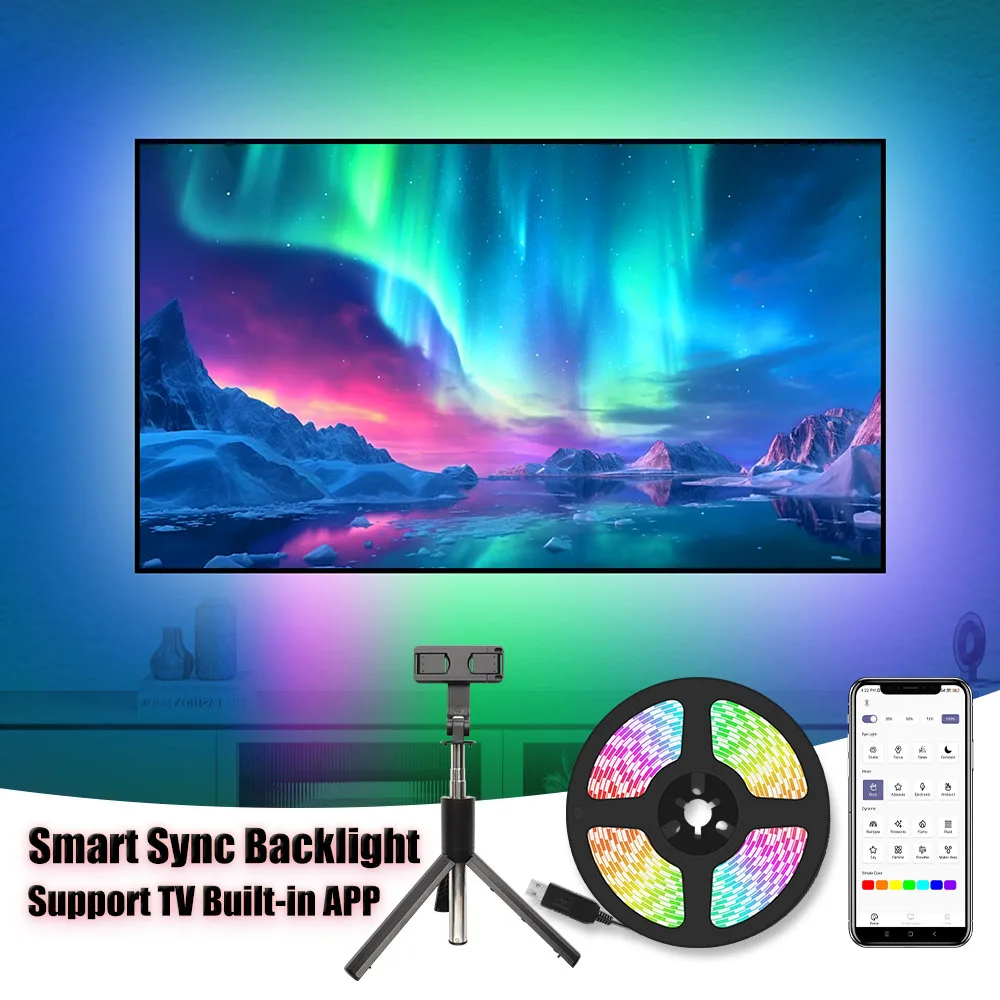 Smart Ambient Sync TV Hintergrund beleuchtung Sync Bildschirm Farbe LED-Streifen Licht USB, App-Steuerung, Smartphone Kamera Bildschirm Capute-Technologie