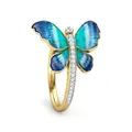 Milangirl Wunderschöne Schmetterling Design Ring Kristall Emaille Ring Engagement Ringe Ehe Ringe