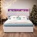 Upholstered Bed with LED Shelf, Full Size Platform Bed with Storage Headboard, USB Charging and 2 Drawers, Beige