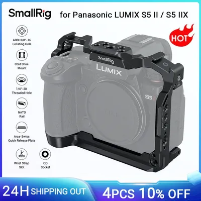 SmallRig Kamera Käfig für Panasonic LUMIX S5 II / S5 IIX mit Arca-Schweizer Quick-release Platte für DJI RS 3/RS 3 Pro Gimbals 4022
