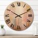 Designart "City Of Gold Subtle Geometry Vintage Rose Gold" Abstract Geometric Oversized Wood Wall Clock