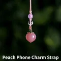 Achat Pfirsich Nette Telefon Charme Strap Schlüssel Kette für Mädchen Frauen Schmuck Lanyard für