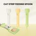 Fairnull Cat Strip Feeder Clean Spoon Easy Squeeze with Card Slot Prevent Wasting Cat Treat Bars Squeezer Cereal Dispenser